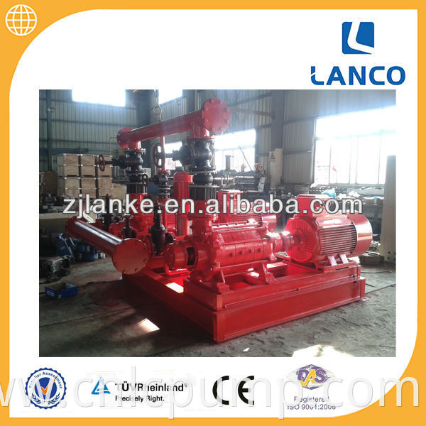 fire fighting pump set with diesel engine and electric motor and jockey pump and control cabinet with pump fitting